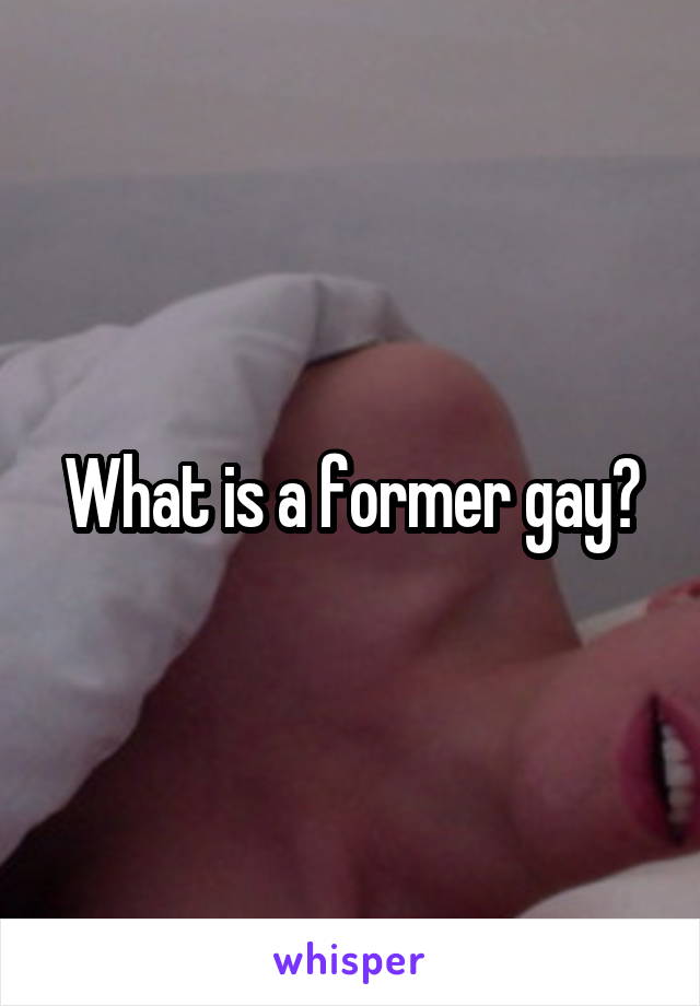 What is a former gay?