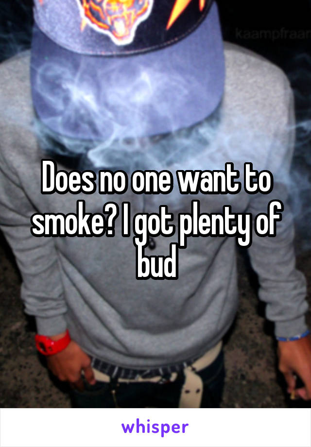 Does no one want to smoke? I got plenty of bud
