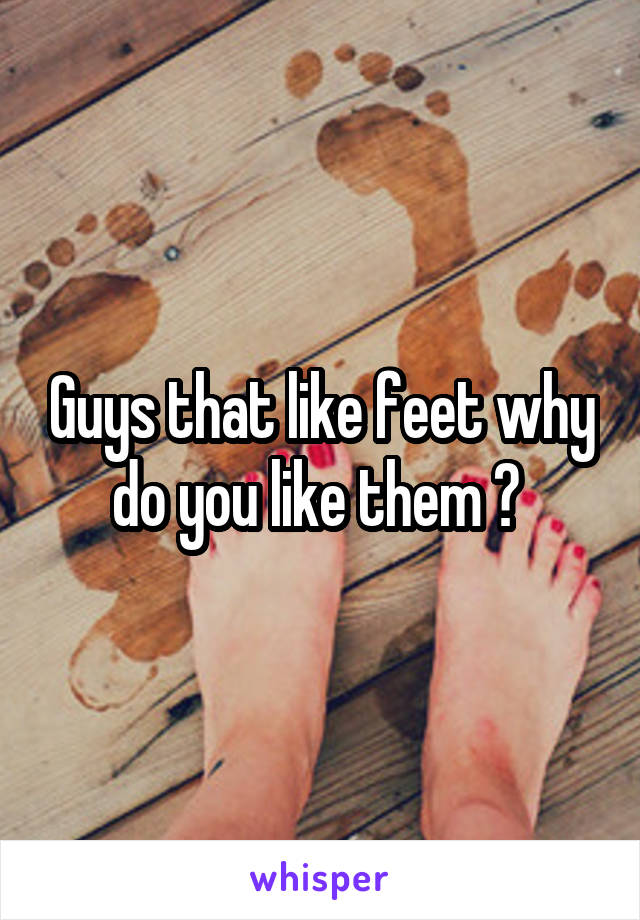 Guys that like feet why do you like them ? 