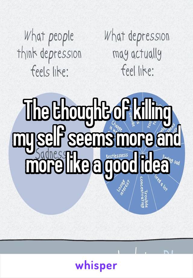 The thought of killing my self seems more and more like a good idea