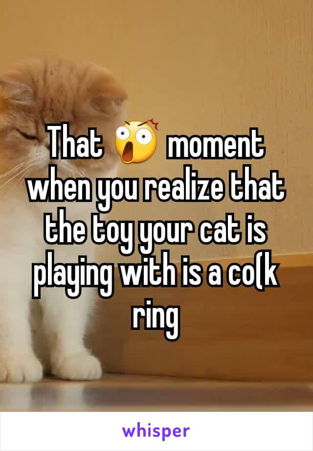 That 😲 moment when you realize that the toy your cat is playing with is a co(k ring