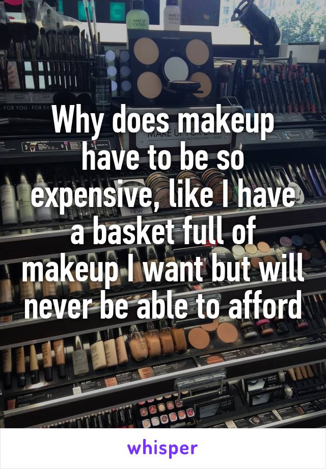 Why does makeup have to be so expensive, like I have a basket full of makeup I want but will never be able to afford 