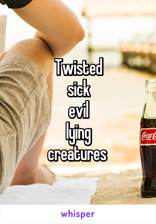 Twisted
sick
evil
lying
creatures 