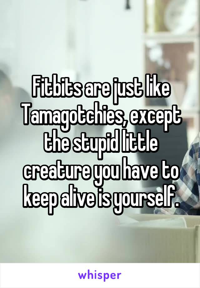 Fitbits are just like Tamagotchies, except the stupid little creature you have to keep alive is yourself.