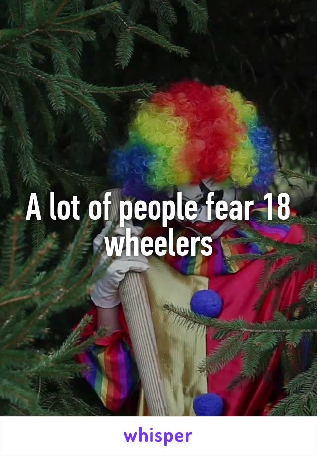 A lot of people fear 18 wheelers