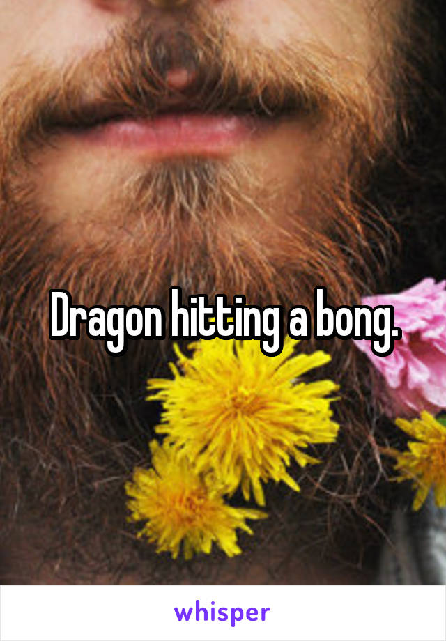 Dragon hitting a bong.
