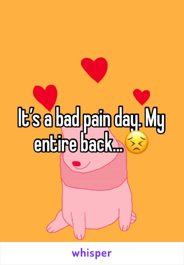 It’s a bad pain day. My entire back...😣