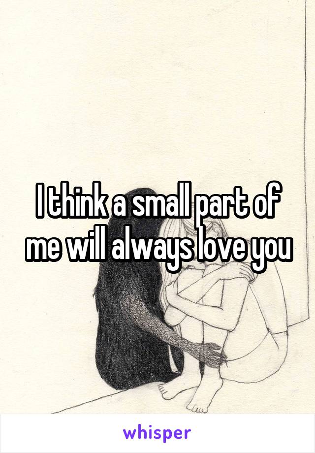 I think a small part of me will always love you