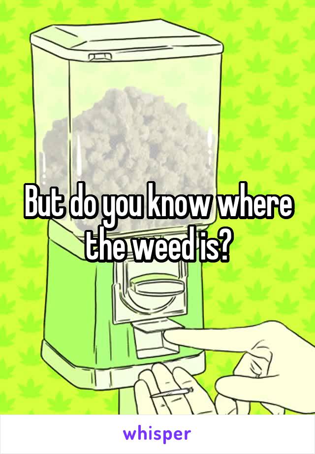 But do you know where the weed is?
