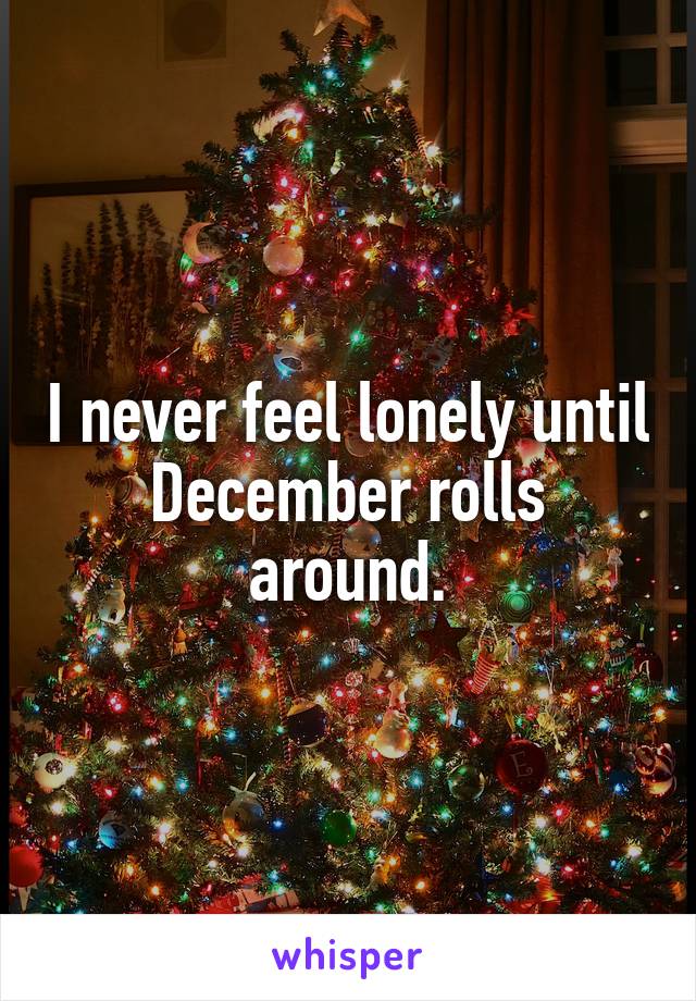 I never feel lonely until December rolls around.