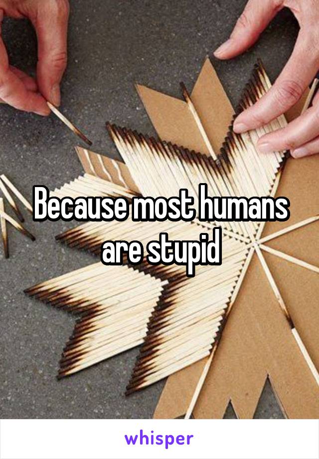 Because most humans are stupid