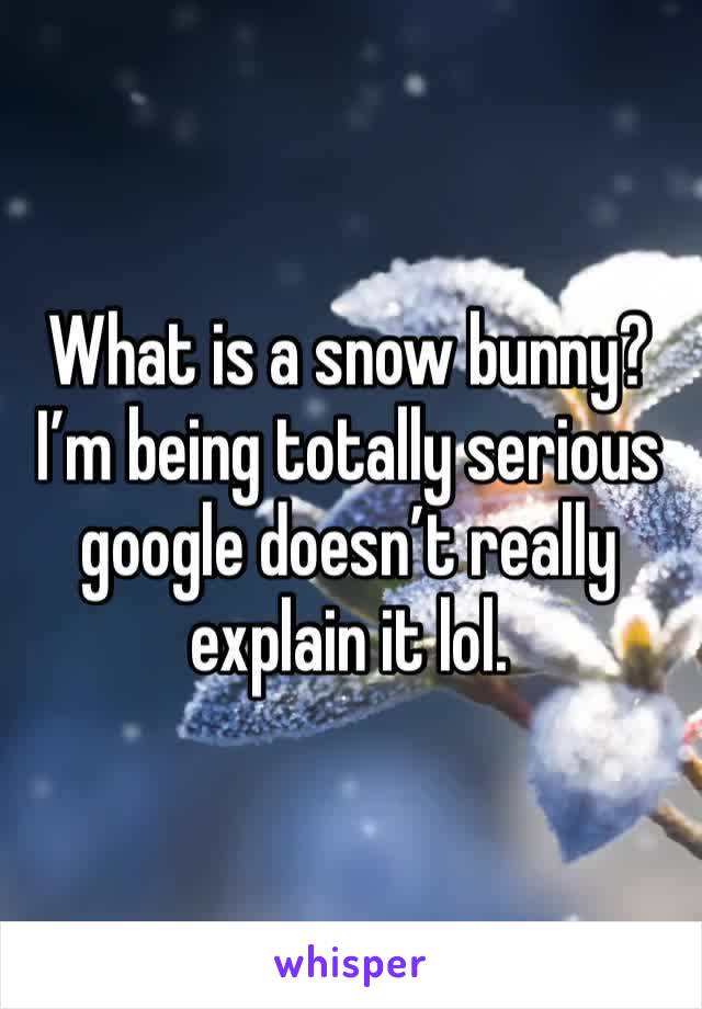 What is a snow bunny? I’m being totally serious google doesn’t really explain it lol.