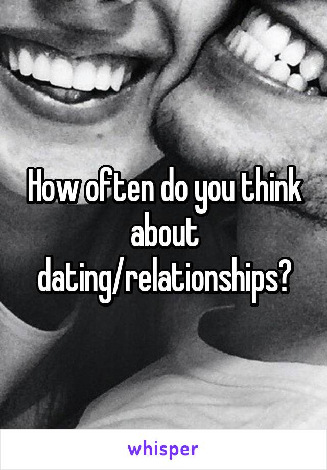 How often do you think about dating/relationships?