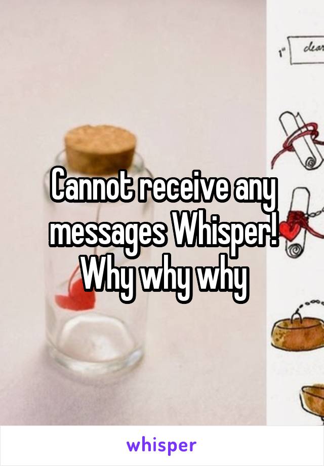 Cannot receive any messages Whisper! Why why why