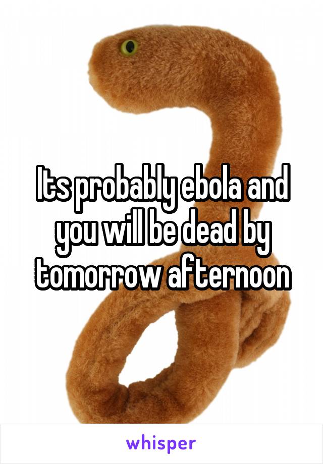 Its probably ebola and you will be dead by tomorrow afternoon