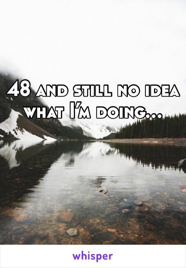 48 and still no idea what I’m doing…


