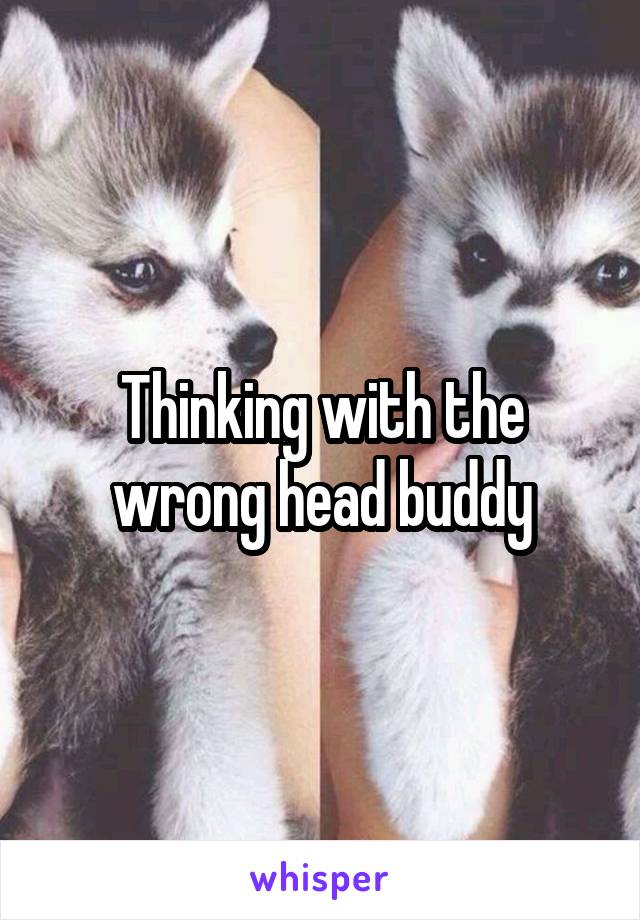 Thinking with the wrong head buddy