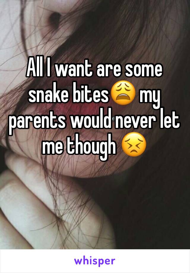 All I want are some snake bites😩 my parents would never let me though 😣