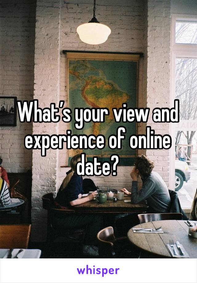 What’s your view and experience of online date? 