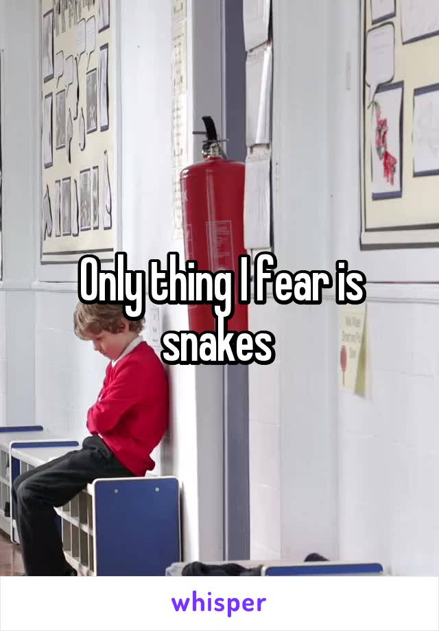 Only thing I fear is snakes 