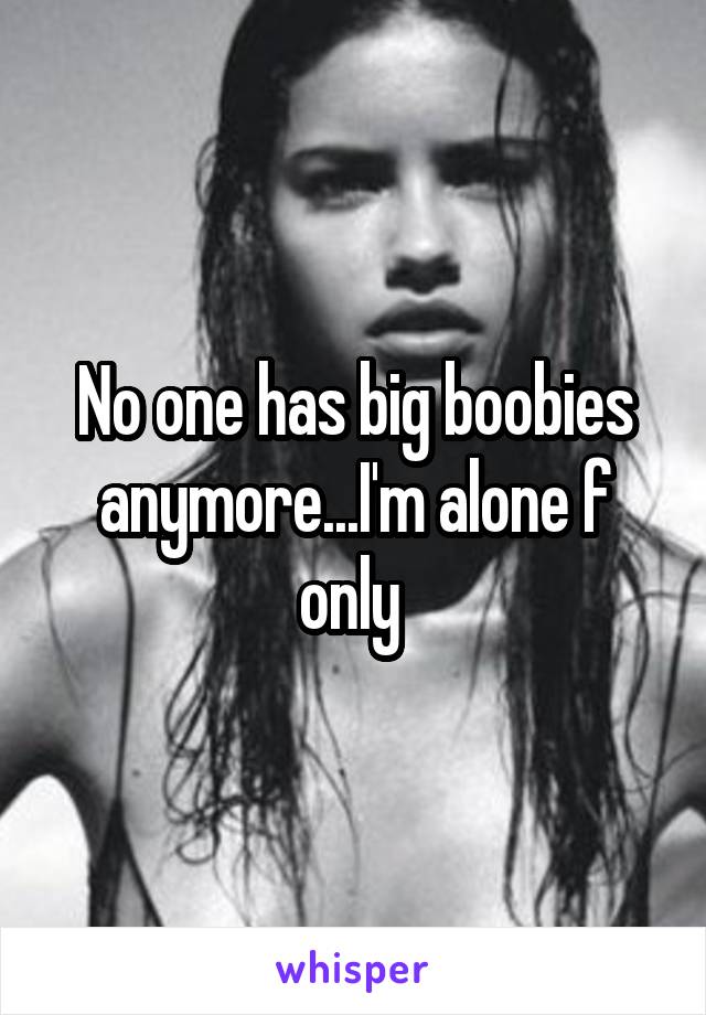 No one has big boobies anymore...I'm alone f only 