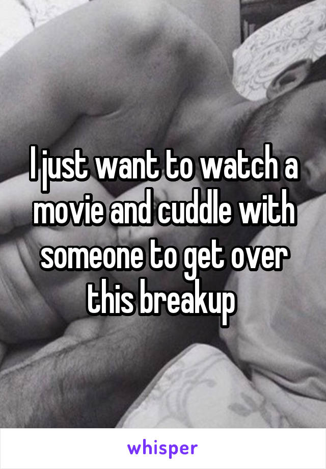 I just want to watch a movie and cuddle with someone to get over this breakup 