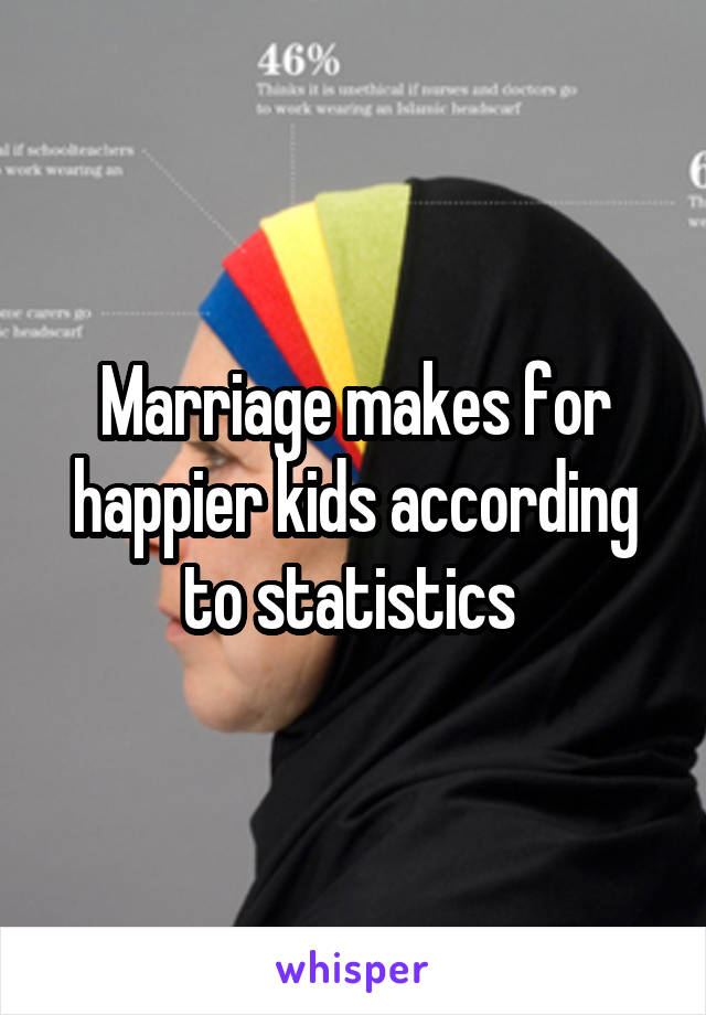 Marriage makes for happier kids according to statistics 