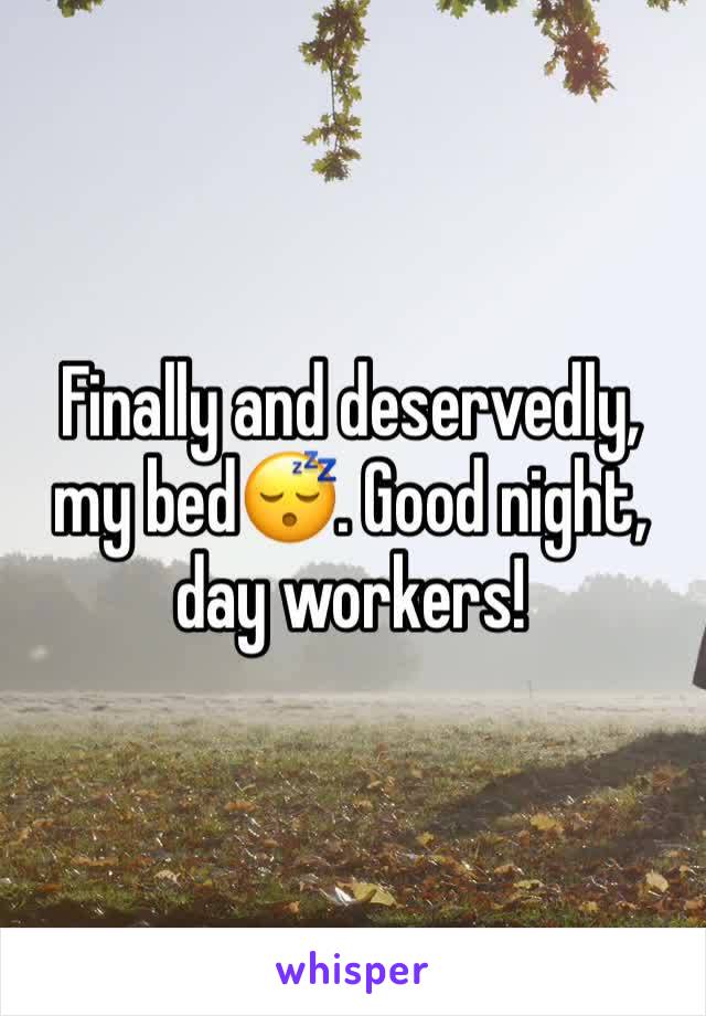 Finally and deservedly, my bed😴. Good night, day workers!