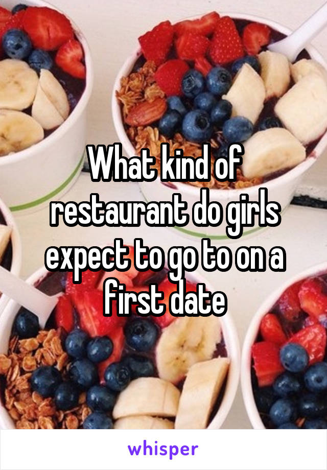 What kind of restaurant do girls expect to go to on a first date