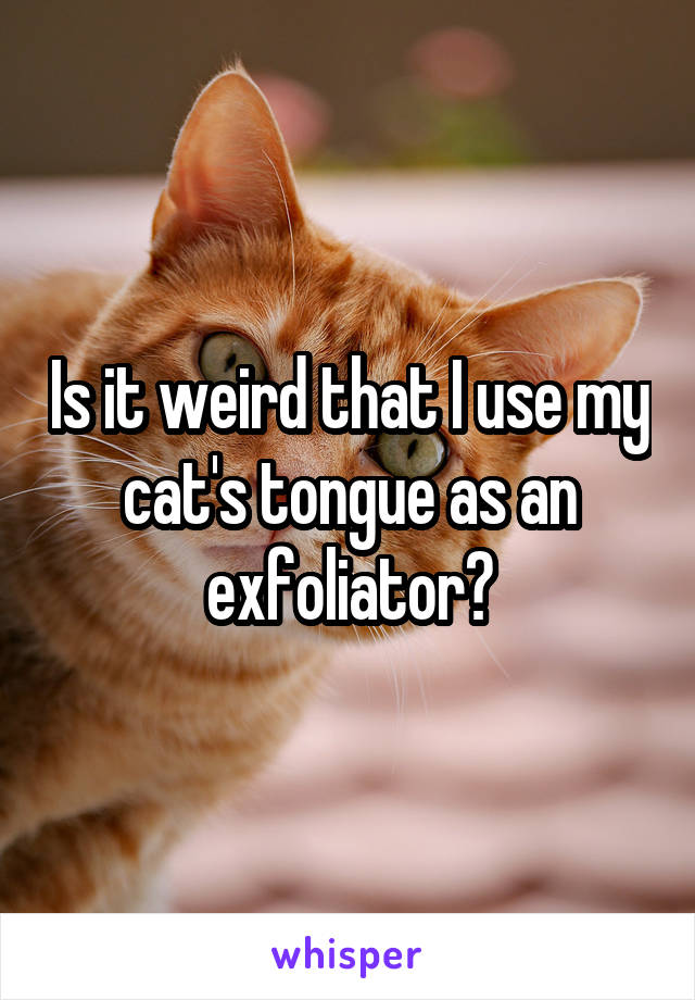 Is it weird that I use my cat's tongue as an exfoliator?