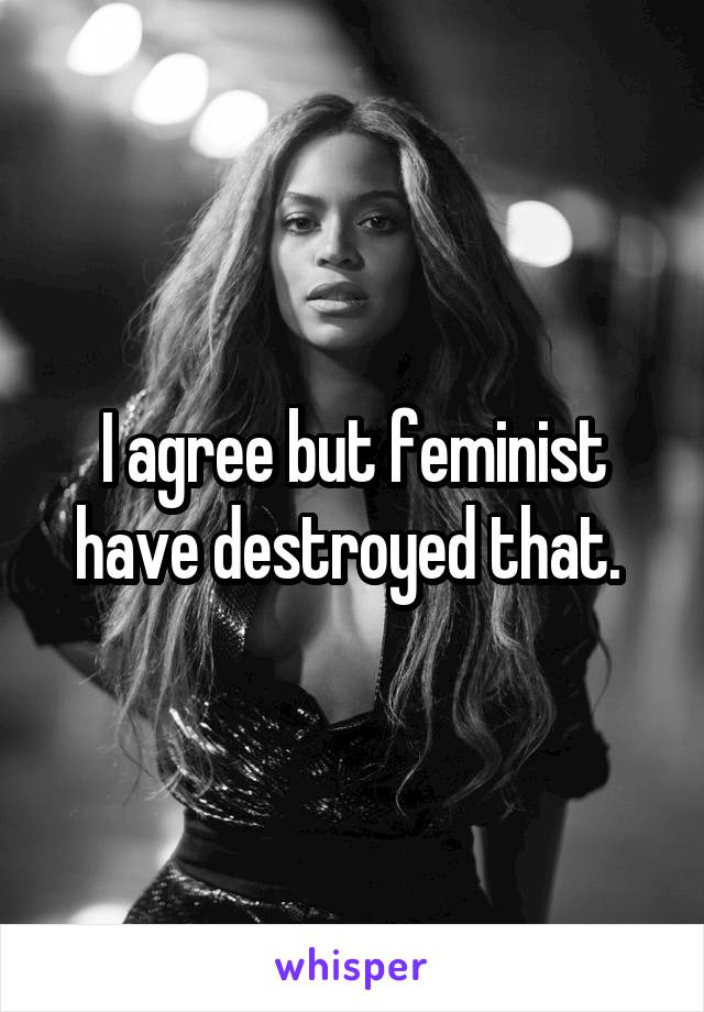 I agree but feminist have destroyed that. 