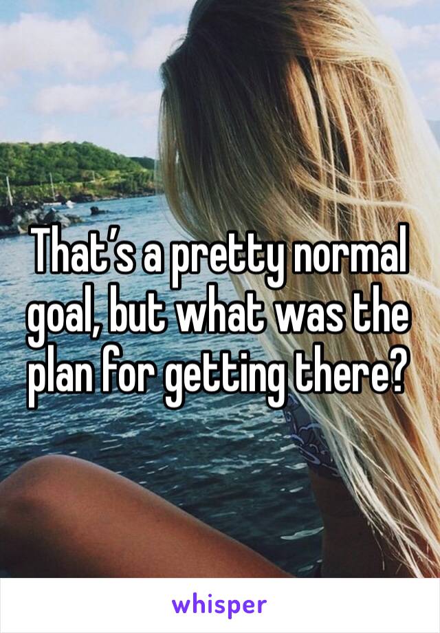 That’s a pretty normal goal, but what was the plan for getting there?