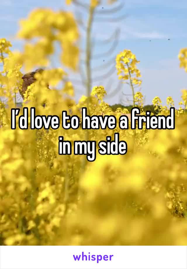 I’d love to have a friend in my side