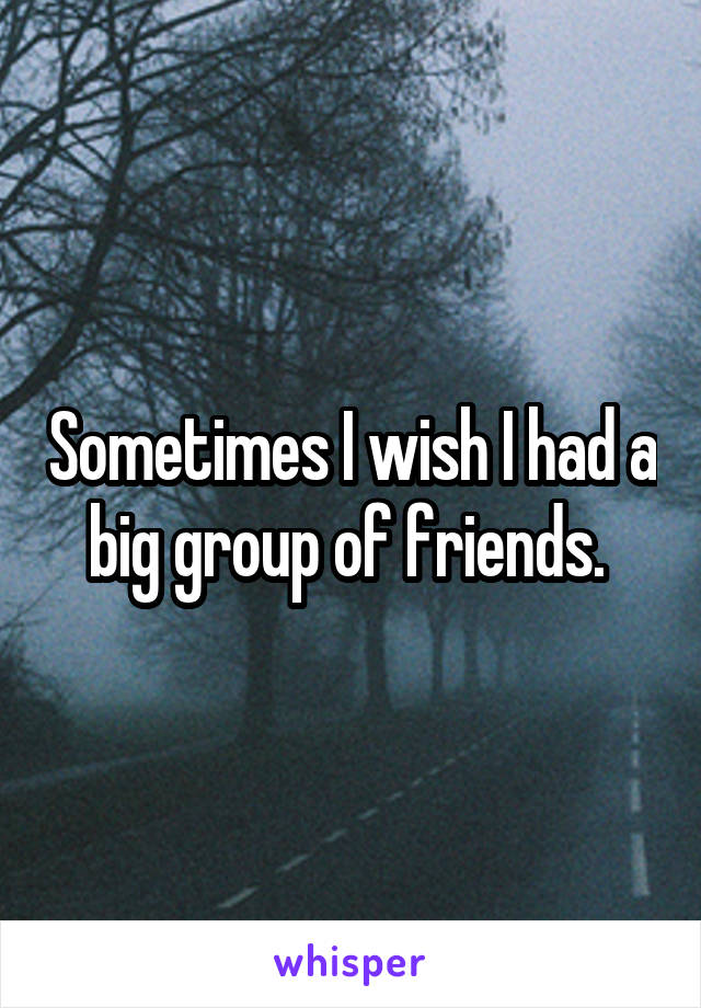 Sometimes I wish I had a big group of friends. 