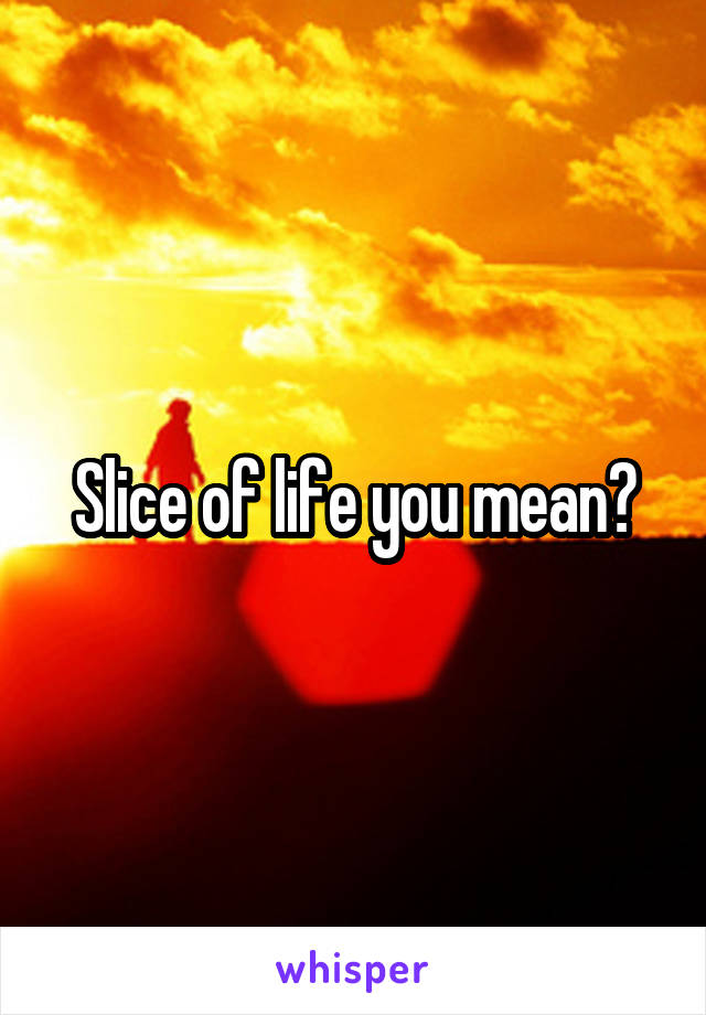 Slice of life you mean?