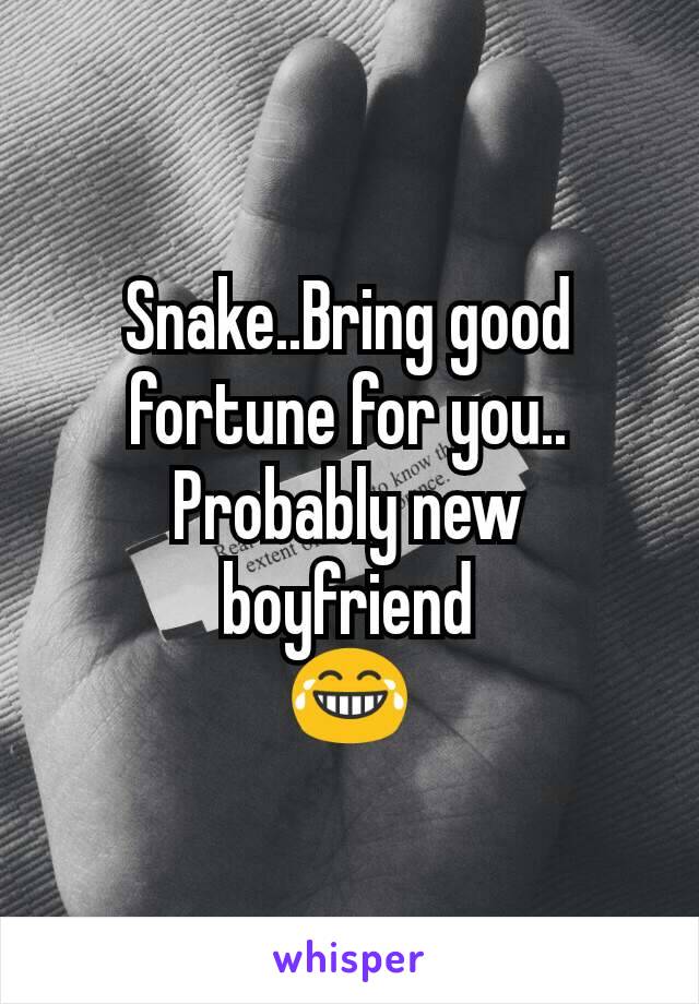 Snake..Bring good fortune for you..
Probably new boyfriend
😂
