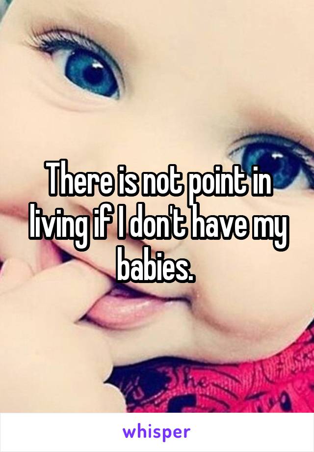 There is not point in living if I don't have my babies. 