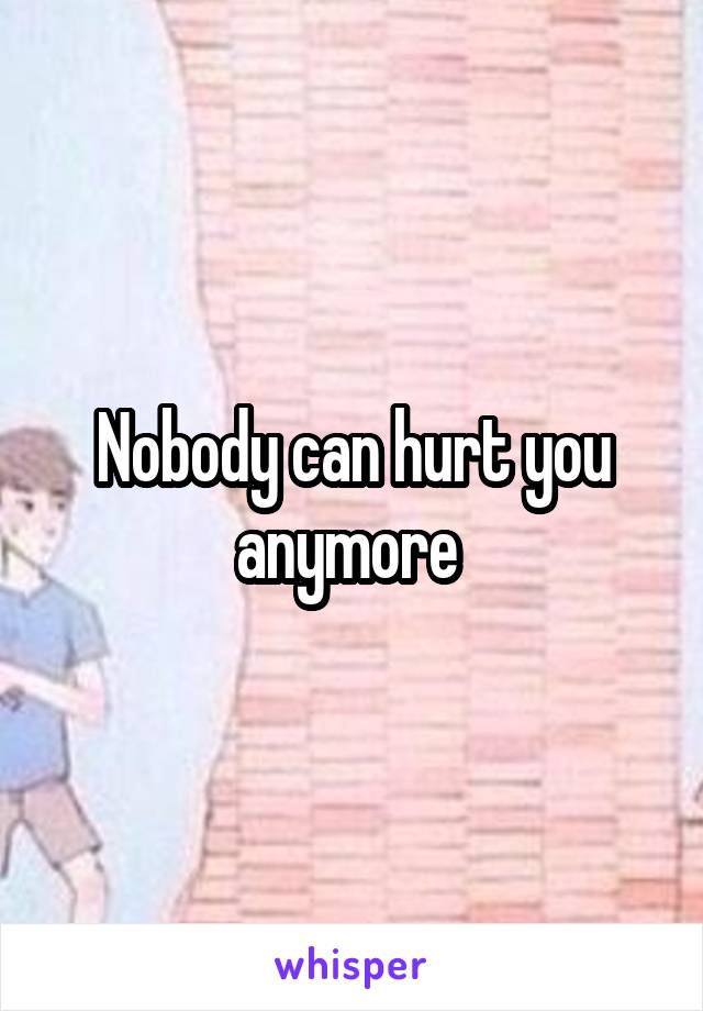 Nobody can hurt you anymore 
