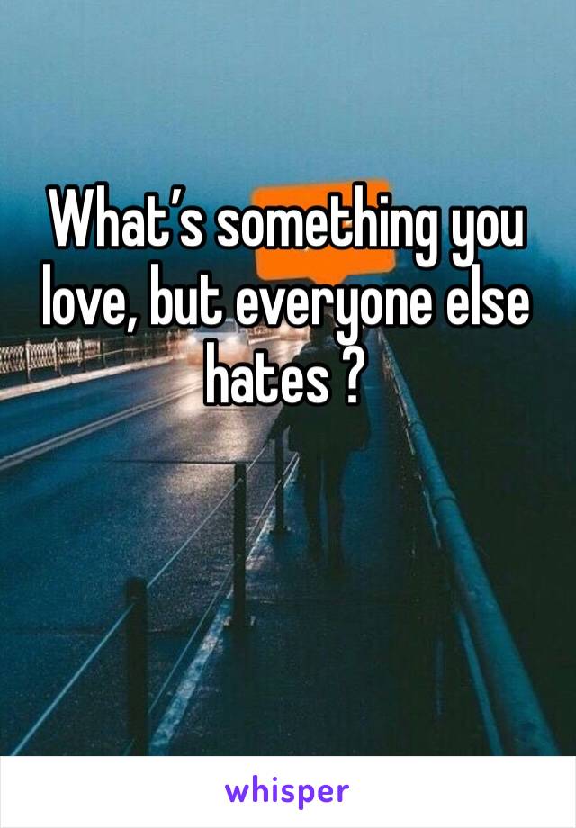 What’s something you love, but everyone else hates ?