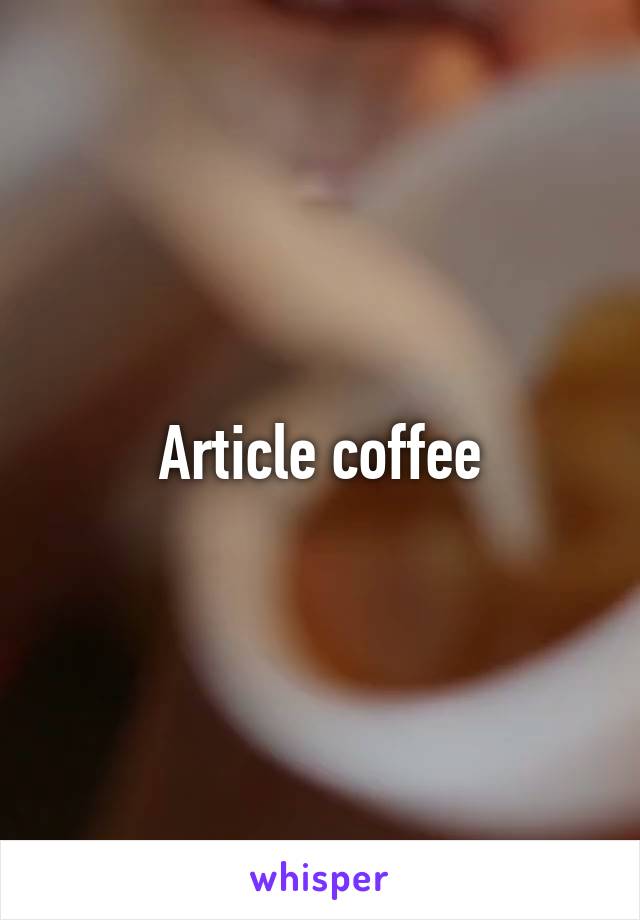 Article coffee