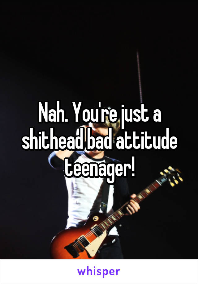 Nah. You're just a shithead bad attitude teenager!