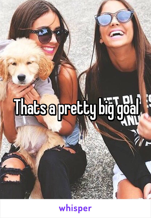 Thats a pretty big goal