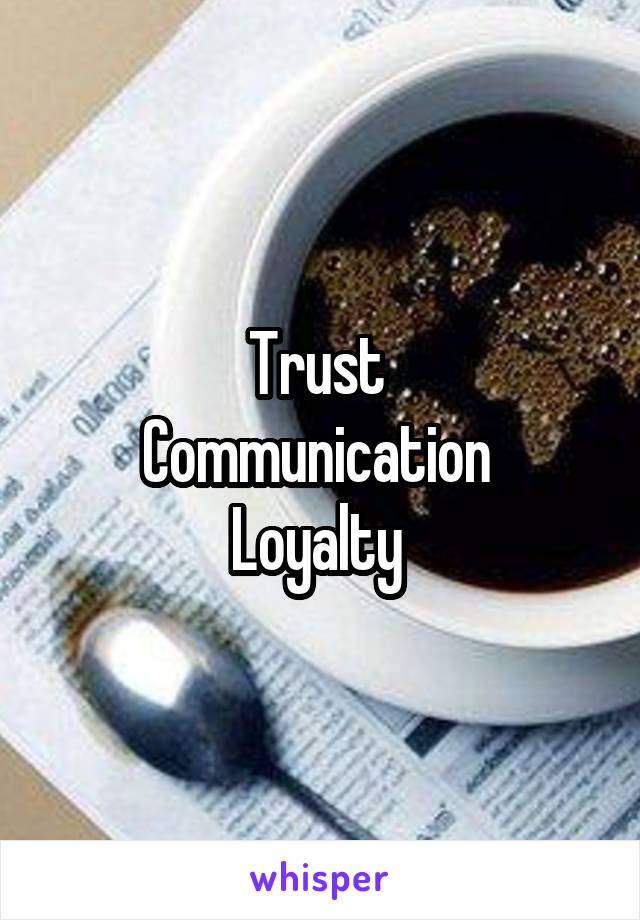 Trust 
Communication 
Loyalty 
