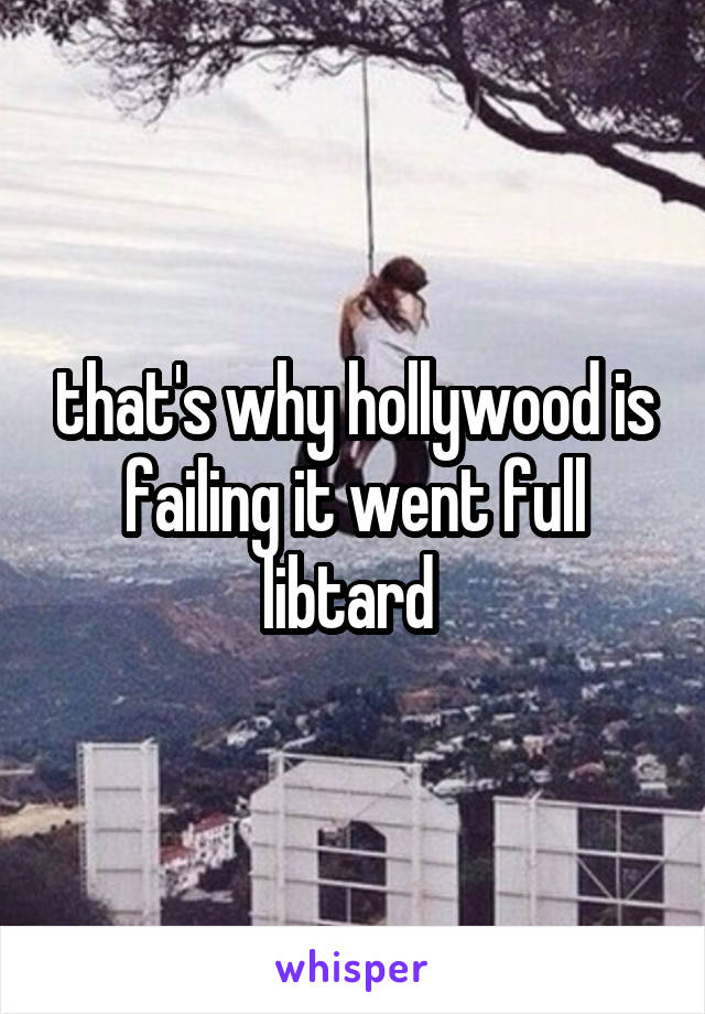 that's why hollywood is failing it went full libtard 