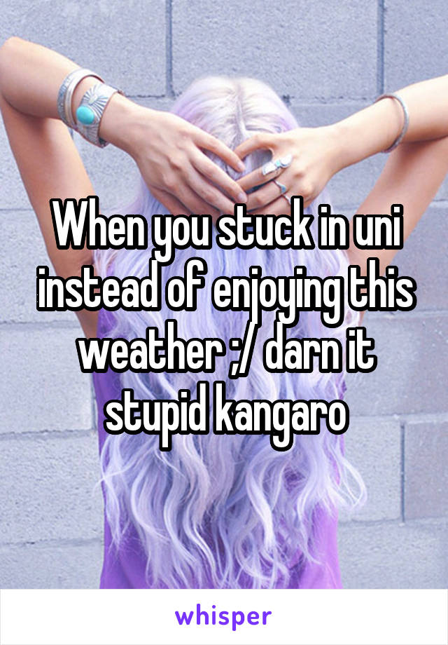 When you stuck in uni instead of enjoying this weather ;/ darn it stupid kangaro