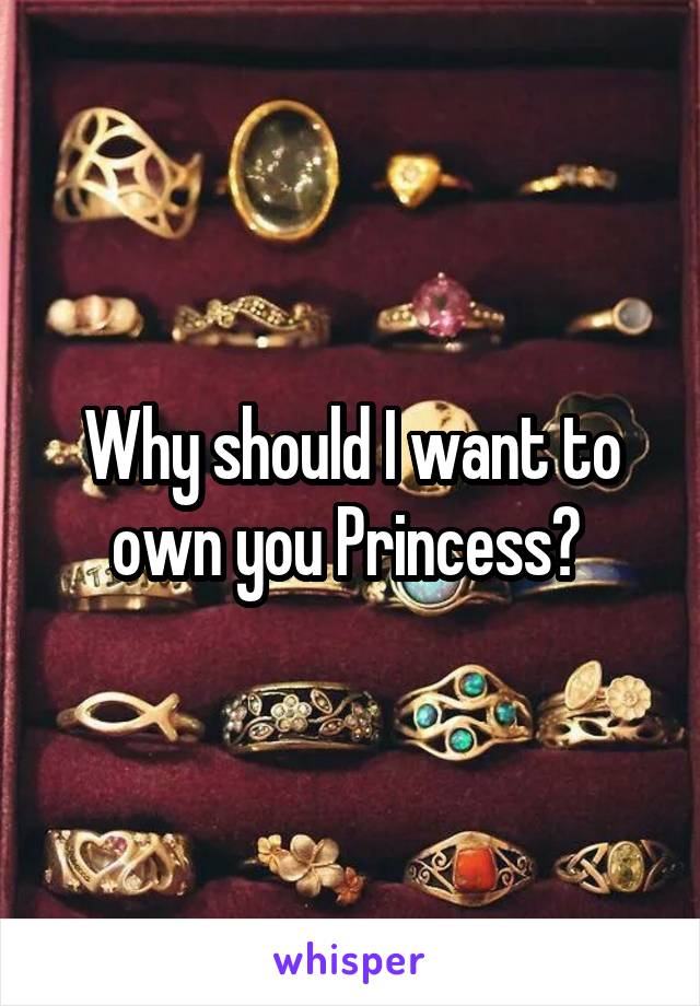 Why should I want to own you Princess? 