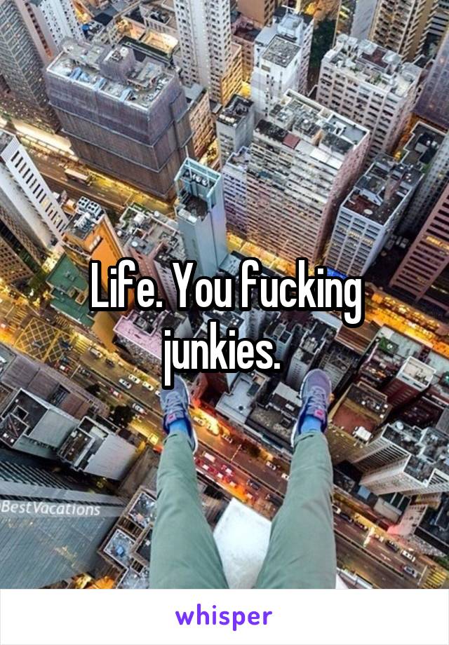 Life. You fucking junkies. 