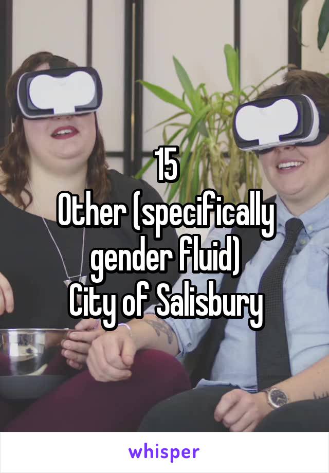 15
Other (specifically gender fluid)
City of Salisbury
