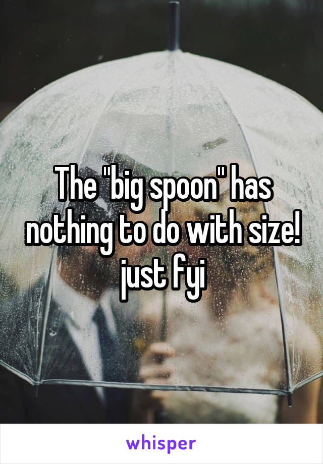 The "big spoon" has nothing to do with size! just fyi