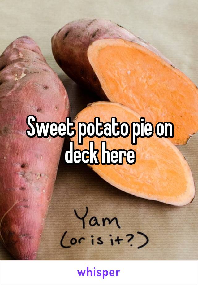 Sweet potato pie on deck here